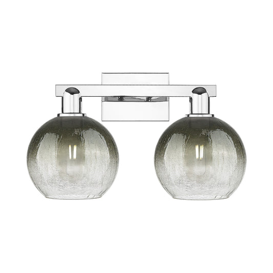 Innovations Brookhaven Globe 18.88in 2-Light Bath Vanity Light | Industrial Polished Chrome and Slate Glass | Bathroom Vanity & | Model 716-2W-PC-G483-8SL