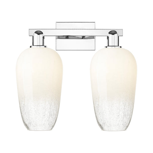 Innovations Brookhaven Flute 18in 2-Light Bath Vanity | Industrial Modern Polished Chrome and Opal Glass | Bathroom Vanity | 18 | Model 716-2W-PC-G484-7OP