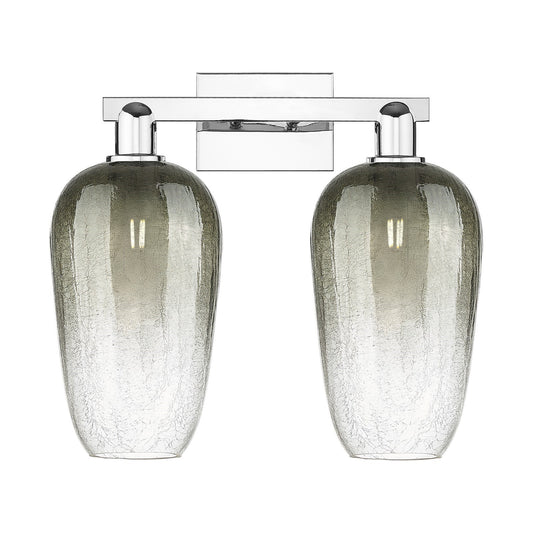 Innovations Brookhaven Flute 18in 2-Light Bath Vanity | Industrial Polished Chrome and Slate Glass | Bathroom & Powder Room | Model 716-2W-PC-G484-7SL