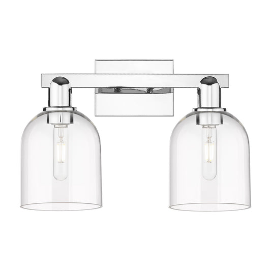 Innovations Bella 17in 2-Light Bath Vanity | Industrial Polished Chrome and Clear Glass | Bathroom Vanity | 16.5 x 11.25 in | Model 716-2W-PC-G558-6CL