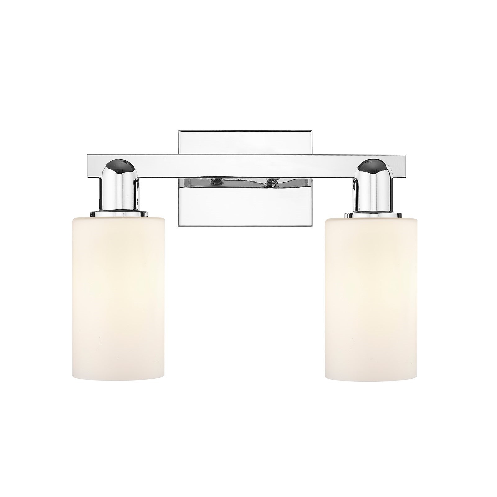 Innovations Clymer 15in 2-Light Bath Vanity Light | Industrial Modern Polished Chrome and Matte White Glass | Bathroom Vanity | Model 716-2W-PC-G801