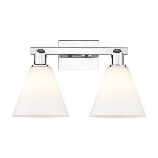 Innovations Berkshire Glass 19in 2-Light Bath Vanity Light | Industrial Polished Chrome and Matte White Glass | Bathroom Vanity & | Model 716-2W-PC-GBC-81