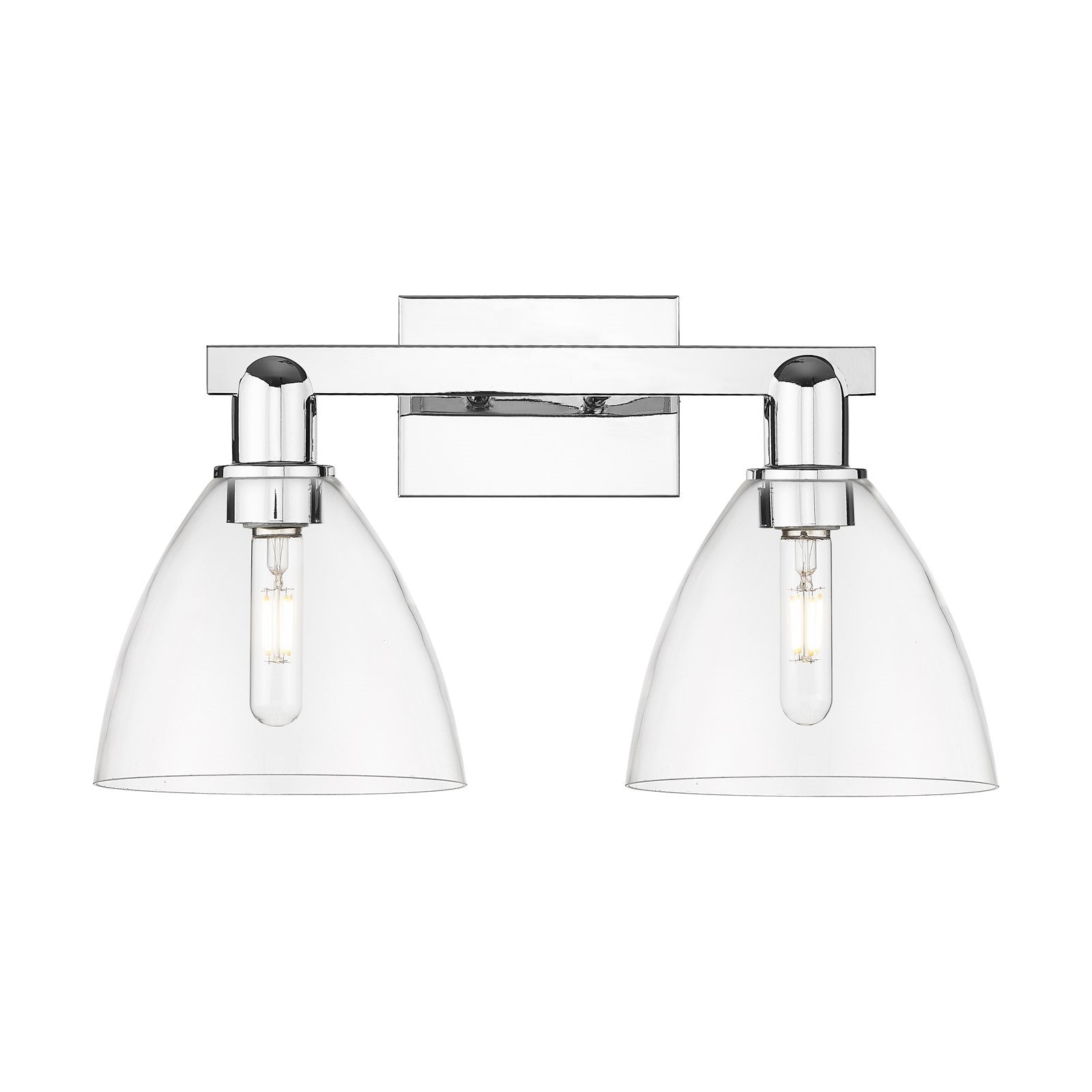 Innovations Bristol 19in 2-Light Bath Vanity | Industrial Modern Polished Chrome and Clear Glass | Bathroom Vanity Light | 18.5 | Model 716-2W-PC-GBD-752