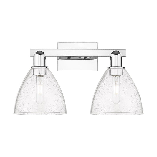 Innovations Bristol 18.5in 2-Light Bath Vanity | Industrial Polished Chrome Steel and Seedy Glass | Bathroom Vanity Light | 18.5 | Model 716-2W-PC-GBD-754