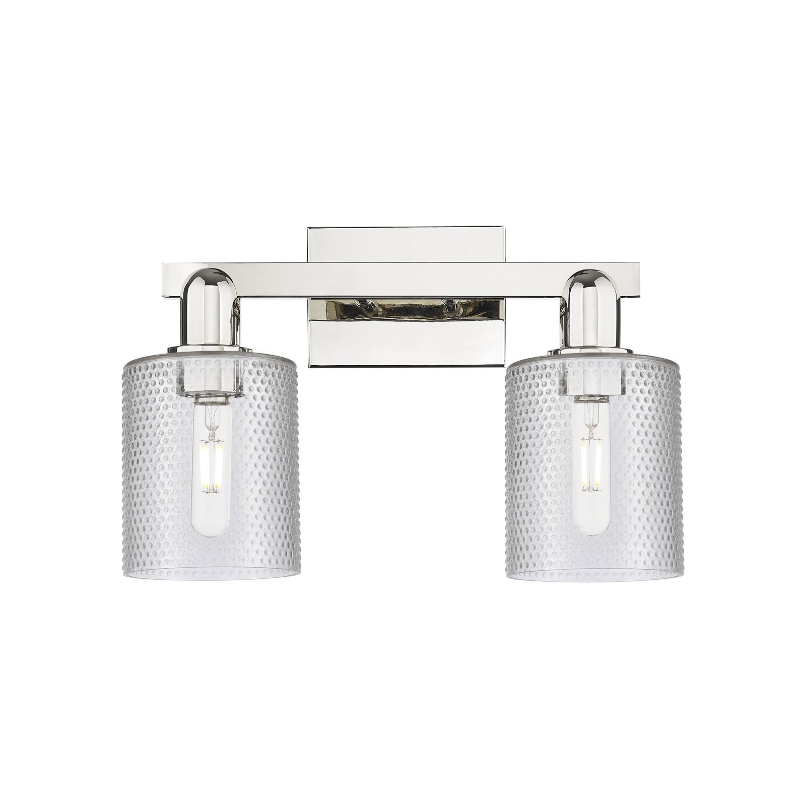 Innovations Cobbleskill 16in 2-Light Bath Vanity Light | Industrial Polished Nickel and Clear Glass | Bathroom Vanity & Powder Room | Model 716-2W-PN-G112