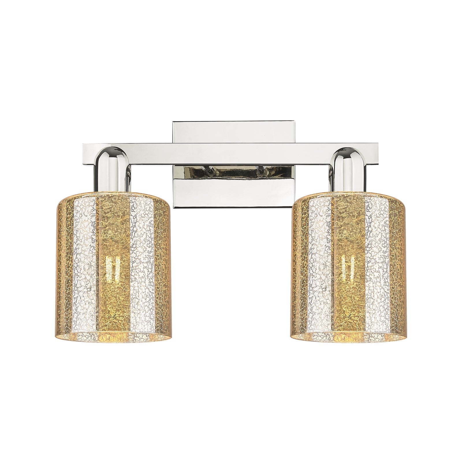 Innovations Cobbleskill 16in 2-Light Bath Vanity | Industrial Polished Nickel and Mercury Glass | Bathroom Vanity & Powder Room | Model 716-2W-PN-G116