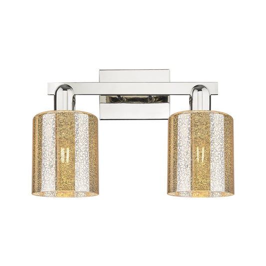 Innovations Cobbleskill 16in 2-Light Bath Vanity | Industrial Polished Nickel and Mercury Glass | Bathroom Vanity & Powder Room | Model 716-2W-PN-G116