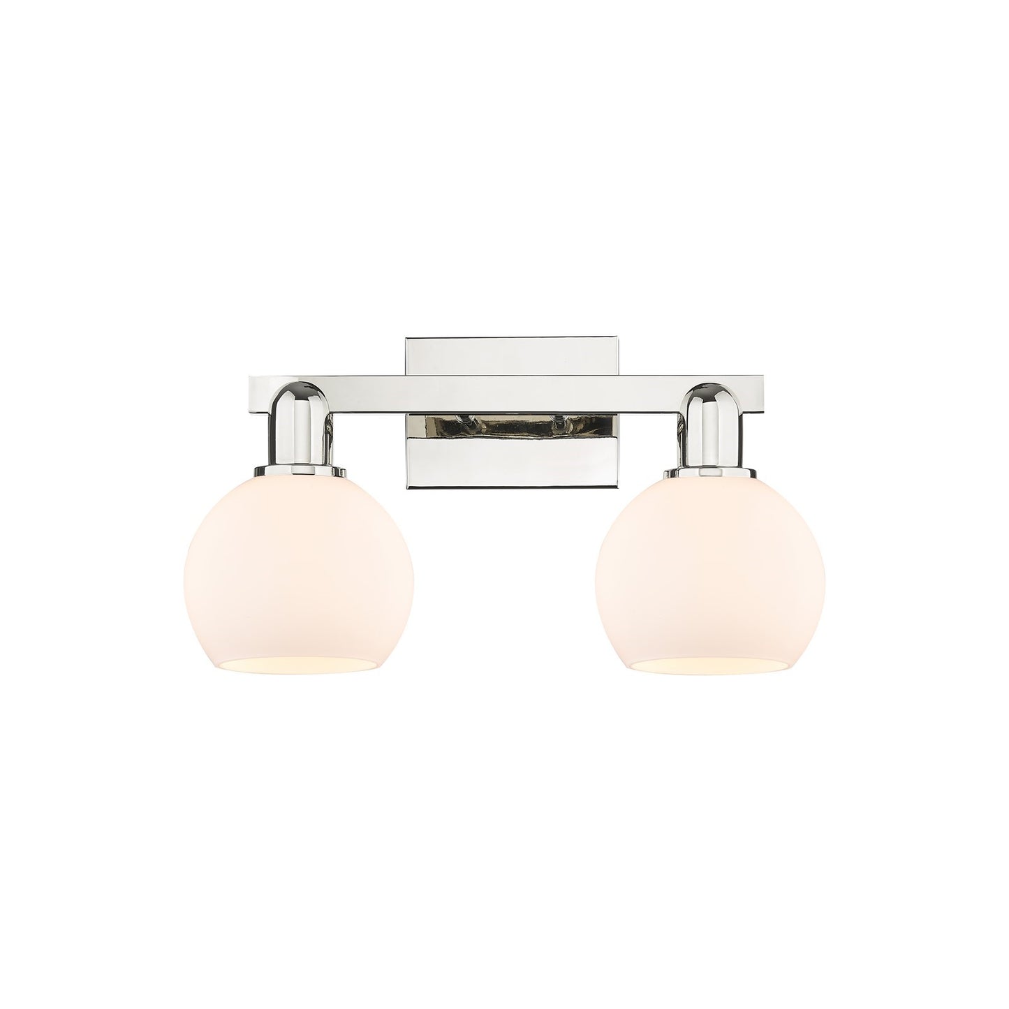 Innovations Athens 17in 2-Light Bath Vanity | Industrial Polished Nickel and Matte White Glass | Bathroom Vanity Light | 16.88 x | Model 716-2W-PN-G121-6