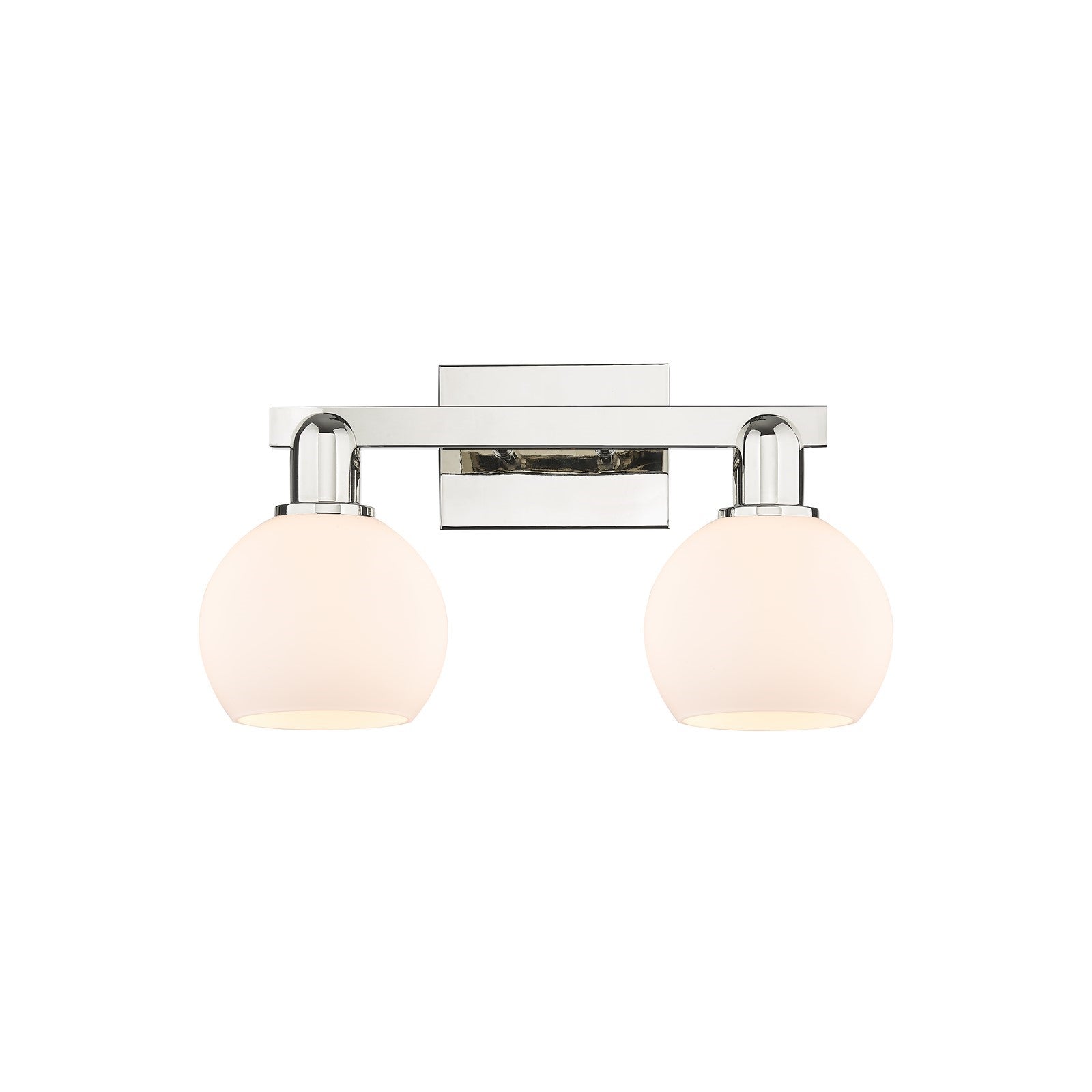 Innovations Athens 17in 2-Light Bath Vanity | Industrial Polished Nickel and Matte White Glass | Bathroom Vanity Light | 16.88 x | Model 716-2W-PN-G121-6