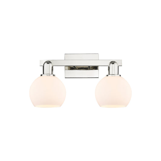 Innovations Athens 17in 2-Light Bath Vanity | Industrial Polished Nickel and Matte White Glass | Bathroom Vanity Light | 16.88 x | Model 716-2W-PN-G121-6