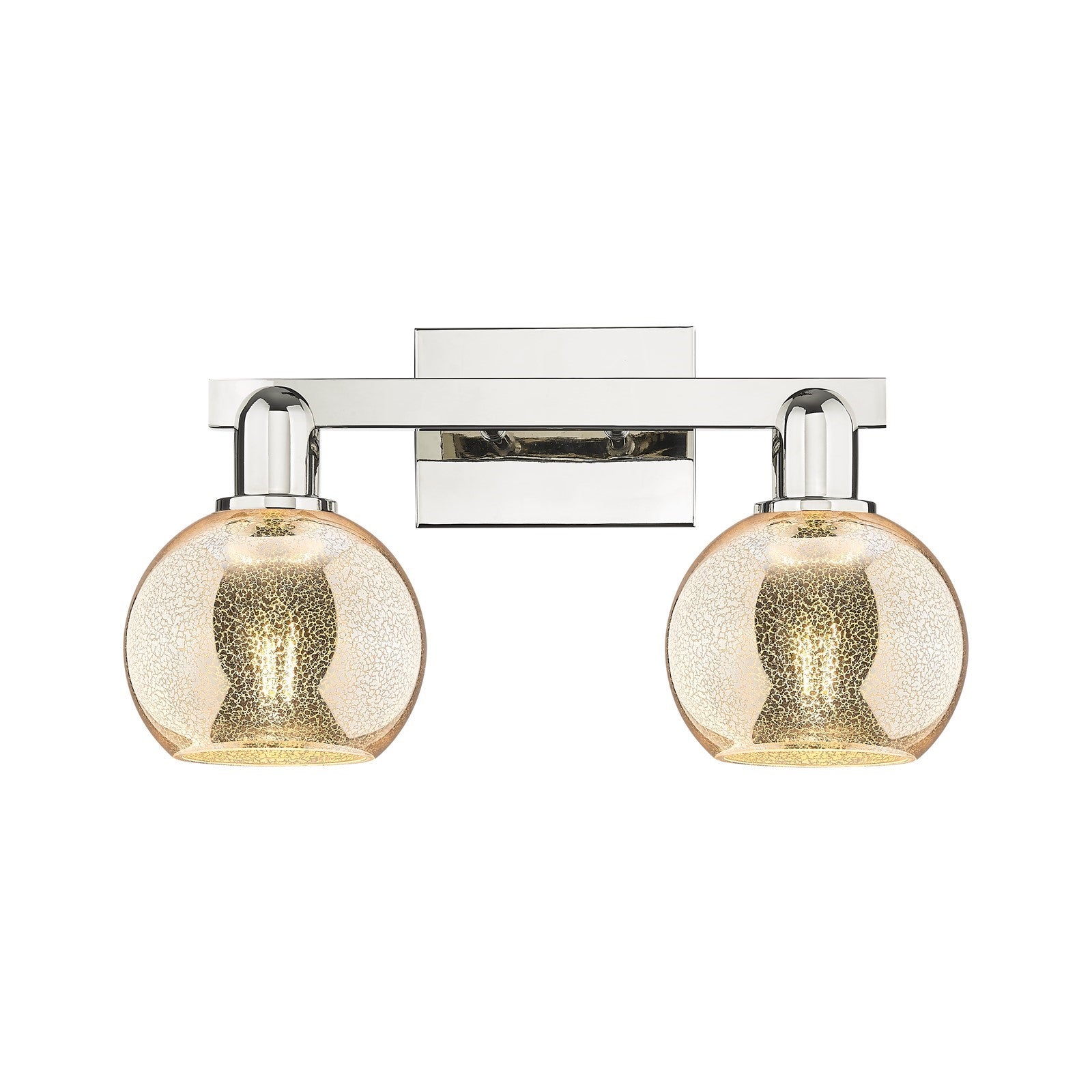 Innovations Athens 17in 2-Light Bath Vanity | Industrial Polished Nickel and Mercury Glass | Bathroom Vanity Light | 16.88 x 7.44 | Model 716-2W-PN-G128-6