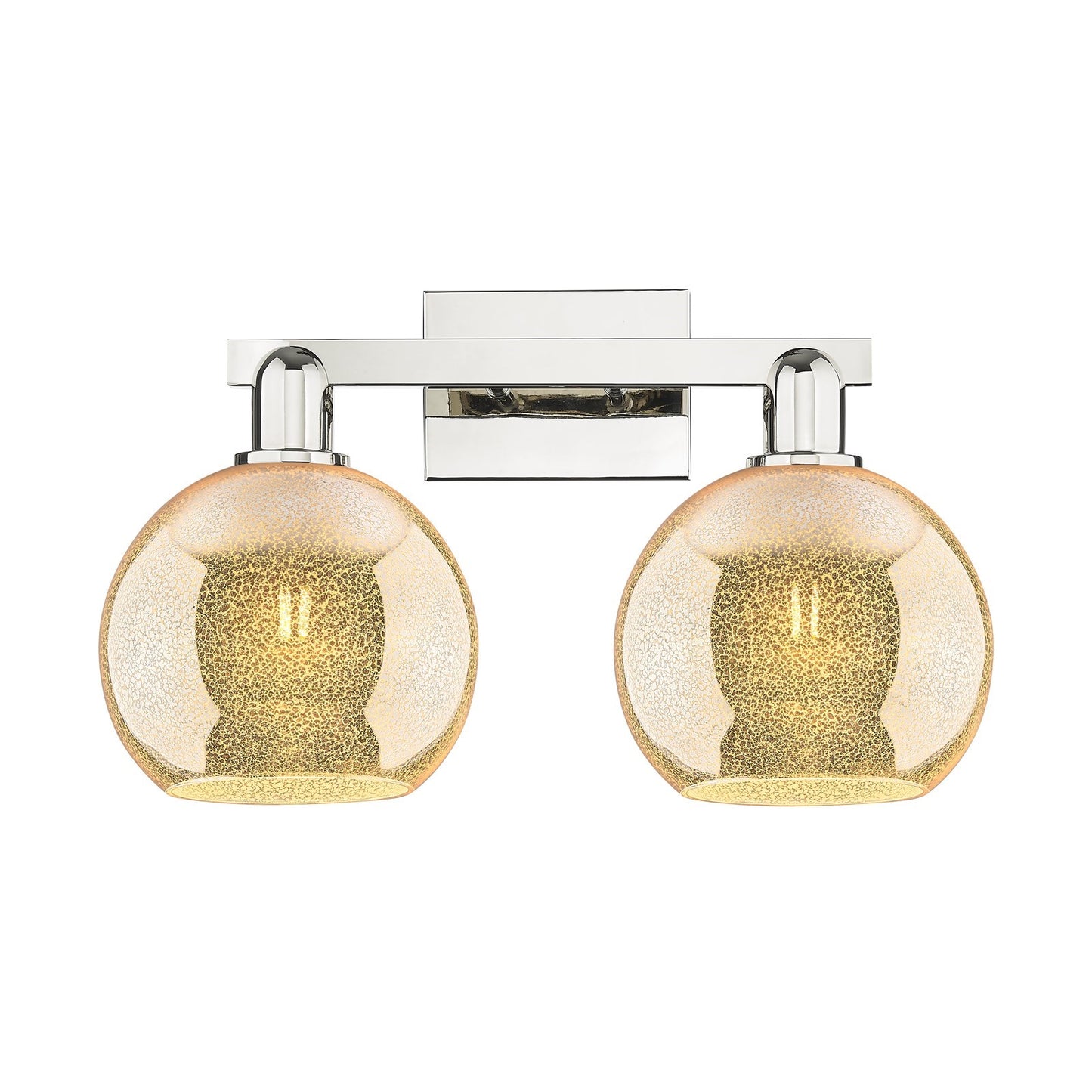 Innovations Athens 19in 2-Light Bath Vanity Light | Industrial Polished Nickel and Mercury Glass | Bathroom Vanity | 19 x 11.75 x | Model 716-2W-PN-G128-8