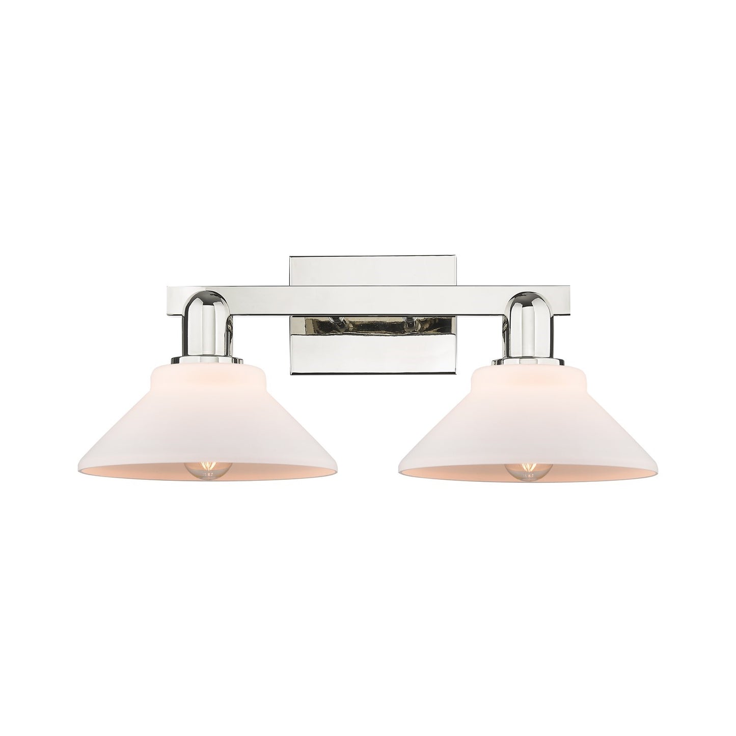 Innovations Orwell 19in 2-Light Bath Vanity Light | Industrial Polished Nickel and Matte White Glass | Bathroom Vanity | 19.38 x | Model 716-2W-PN-G131