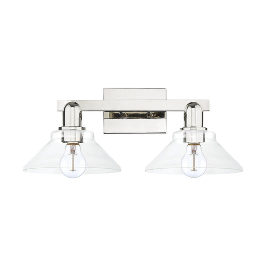 Innovations Orwell 19in 2-Light Bath Vanity Light | Industrial Polished Nickel and Clear Glass | Bathroom Vanity | 19.38 x 8.75 in | Model 716-2W-PN-G132