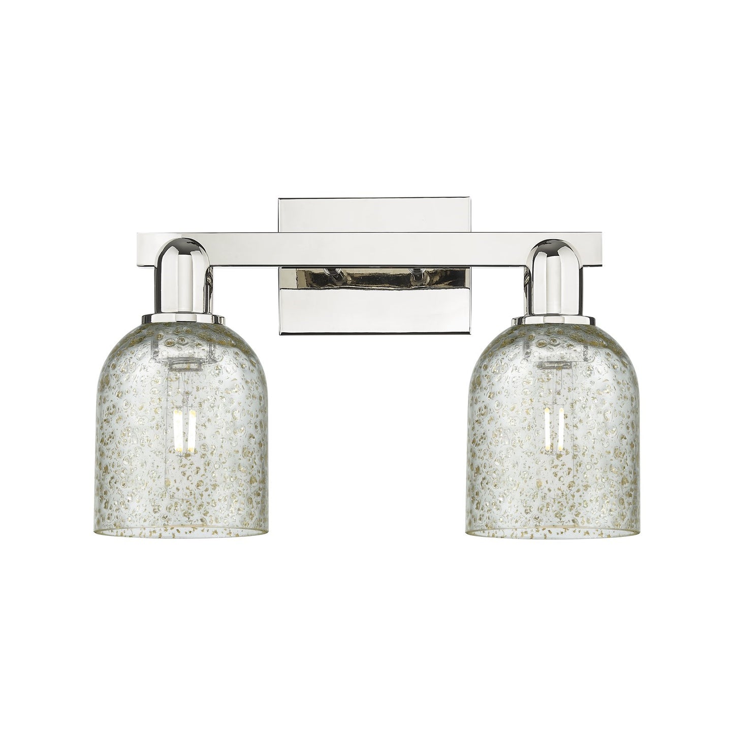 Innovations Caledonia 16in 2-Light Bath Vanity Light | Industrial Polished Nickel and Mica Glass | Bathroom Vanity & Powder Room | Model 716-2W-PN-G259