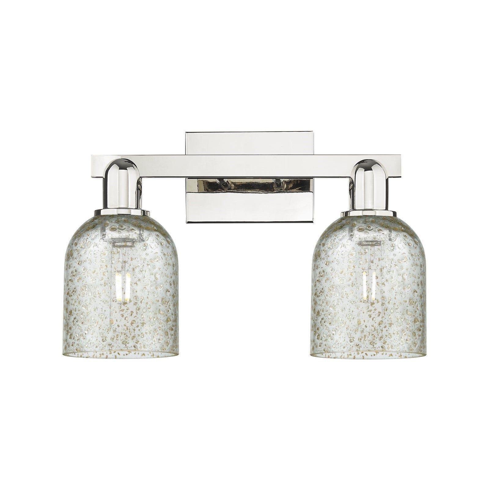 Innovations Caledonia 16in 2-Light Bath Vanity Light | Industrial Polished Nickel and Mica Glass | Bathroom Vanity & Powder Room | Model 716-2W-PN-G259