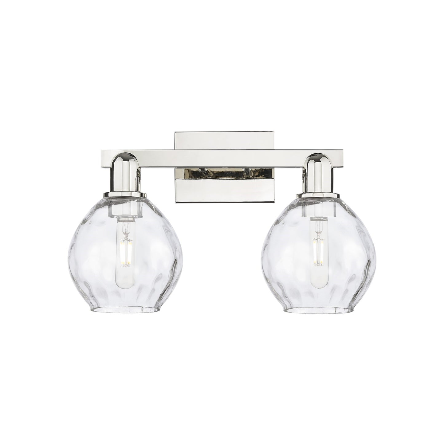 Innovations Waverly 17in 2-Light Bath Vanity Light | Industrial Modern Contempo Polished Nickel and Clear Water Glass | Kitchen & | Model 716-2W-PN-G362