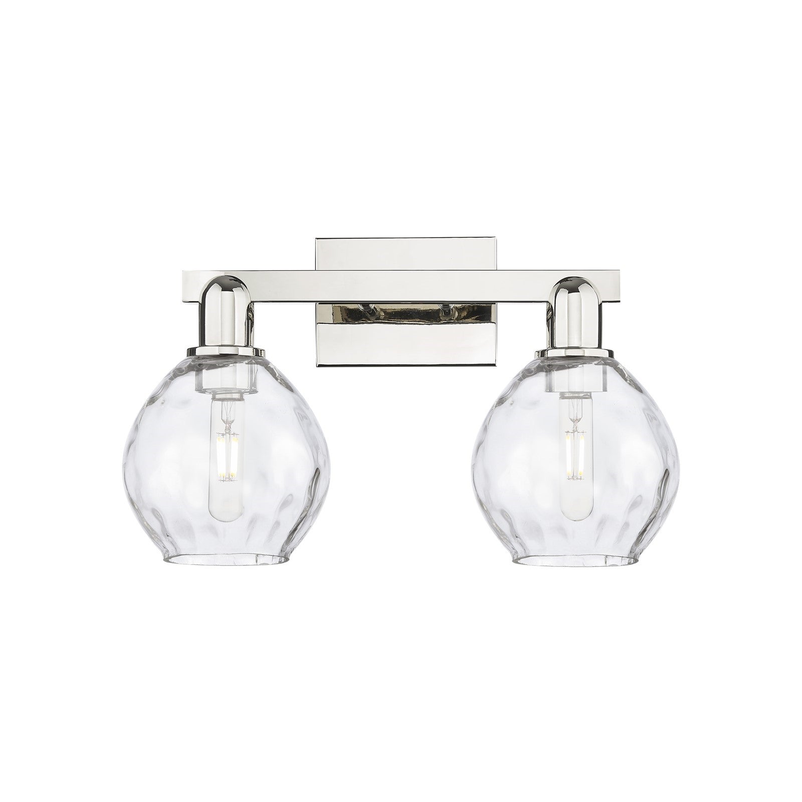 Innovations Waverly 17in 2-Light Bath Vanity Light | Industrial Modern Contempo Polished Nickel and Clear Water Glass | Kitchen & | Model 716-2W-PN-G362