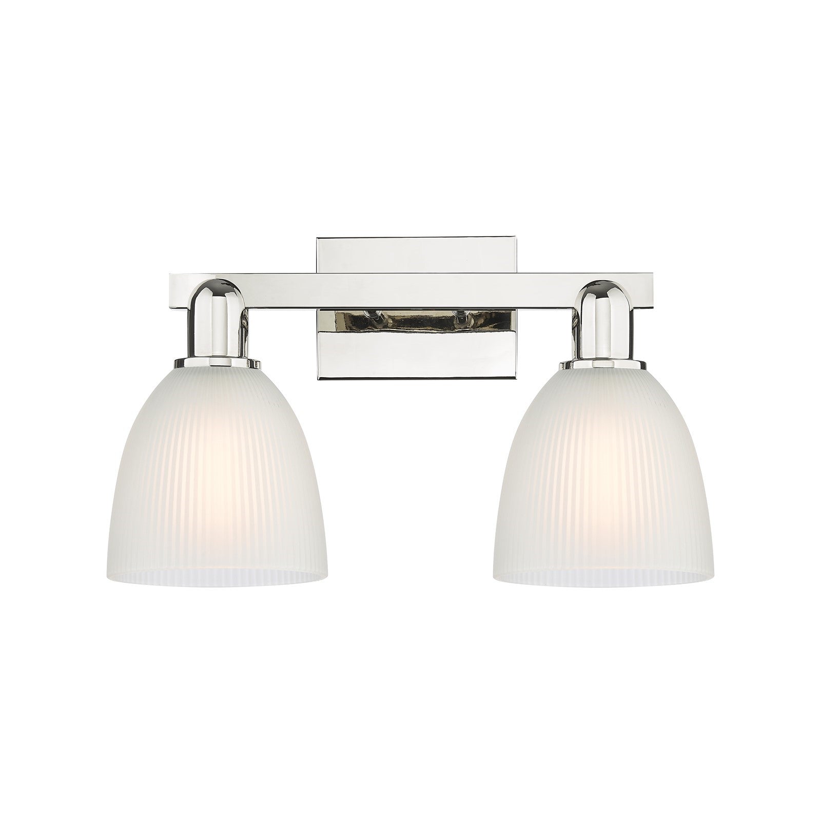 Innovations Castile 17in 2-Light Bath Vanity Light | Industrial Polished Nickel and White Glass | Bathroom Vanity | 17 x 10.75 x | Model 716-2W-PN-G381