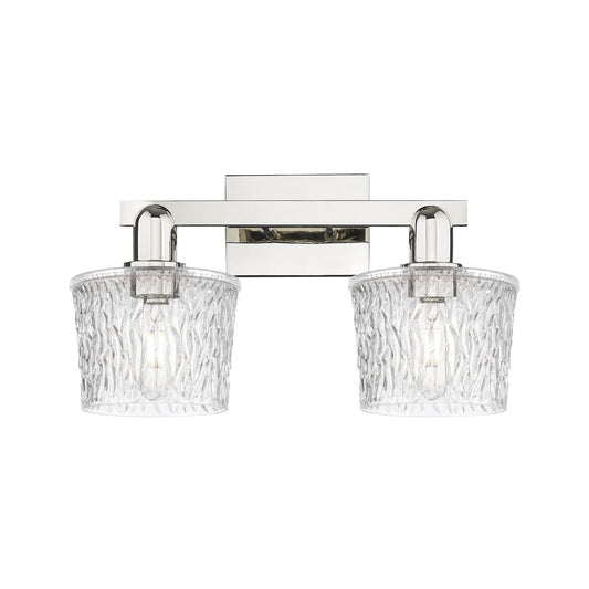 Innovations Niagara 18in 2-Light Bath Vanity Light | Industrial Polished Nickel Steel and Clear Glass | Bathroom Vanity | 17.5 x | Model 716-2W-PN-G402
