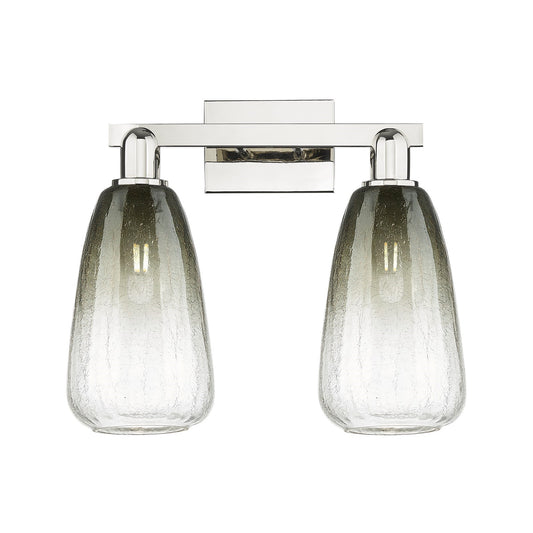 Innovations Brookhaven Almond 17in 2-Light Bath Vanity Light | Industrial Polished Nickel and Slate Glass | Bathroom Vanity | Model 716-2W-PN-G480-6SL