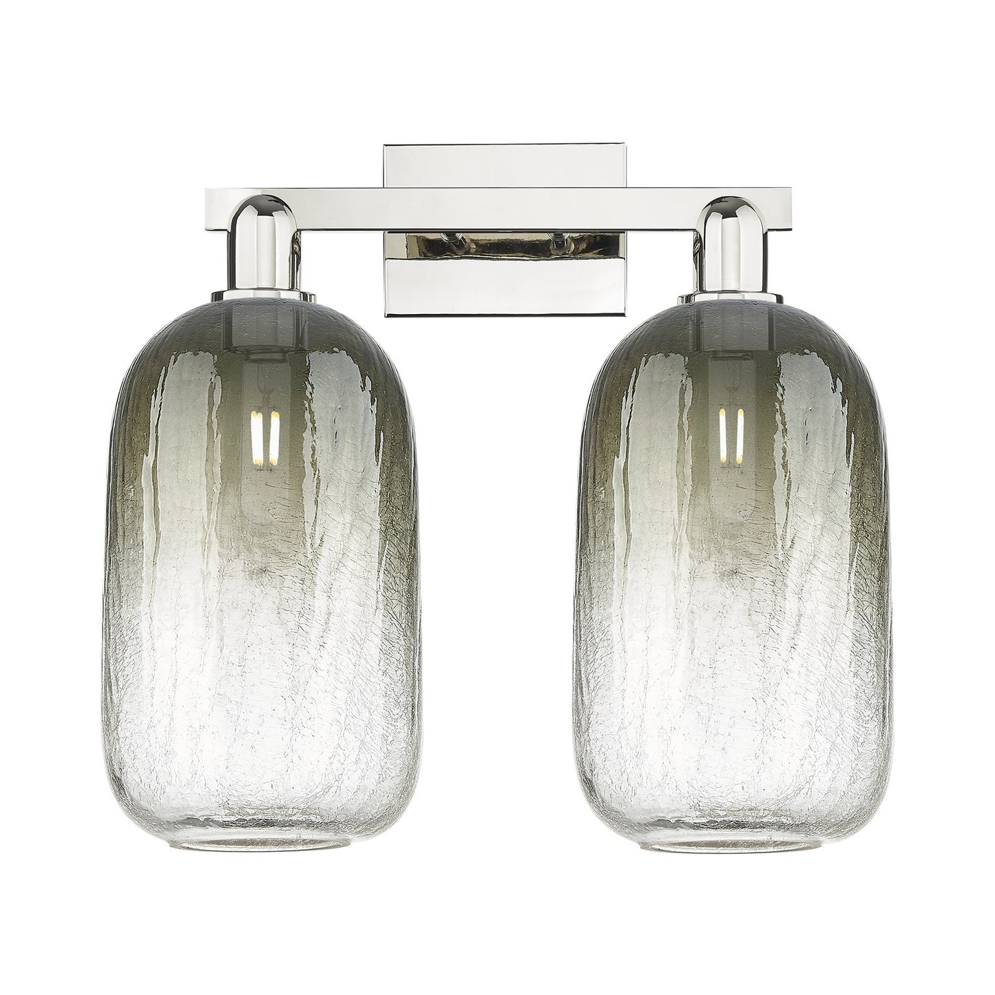 Innovations Brookhaven Cloche 18in 2-Light Bath Vanity Light | Industrial Polished Nickel and Slate Glass | Bathroom Vanity | Model 716-2W-PN-G482-7SL