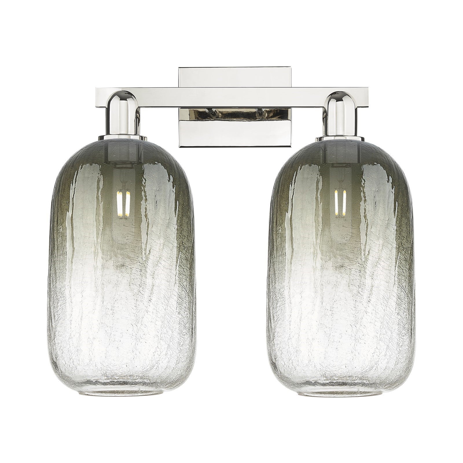 Innovations Brookhaven Cloche 18in 2-Light Bath Vanity Light | Industrial Polished Nickel and Slate Glass | Bathroom Vanity | Model 716-2W-PN-G482-7SL