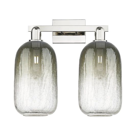 Innovations Brookhaven Cloche 18in 2-Light Bath Vanity Light | Industrial Polished Nickel and Slate Glass | Bathroom Vanity | Model 716-2W-PN-G482-7SL
