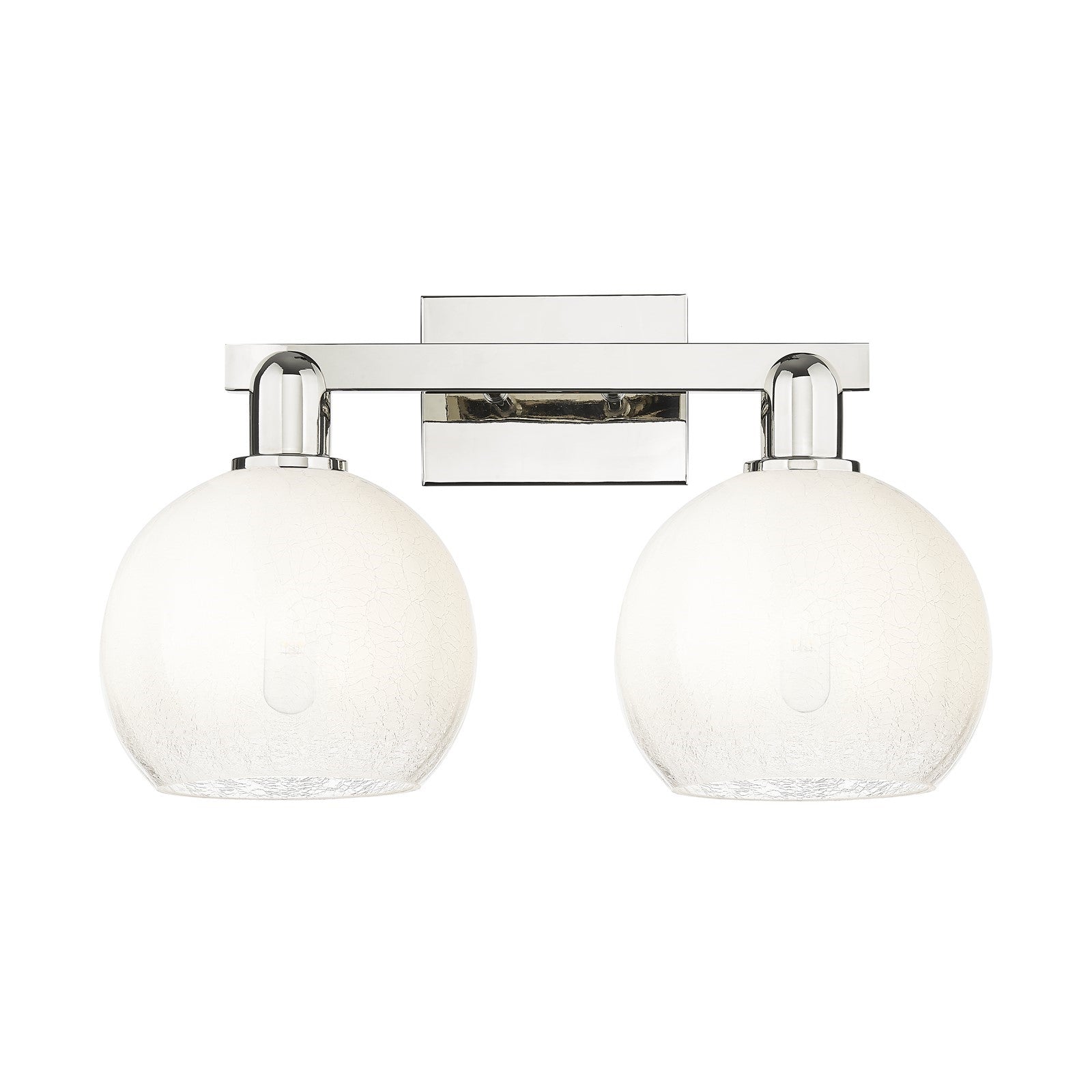 Innovations Brookhaven Globe 19in 2-Light Bath Vanity Light | Industrial Polished Nickel and Opal Glass | Bathroom Vanity | 19 | Model 716-2W-PN-G483-8OP