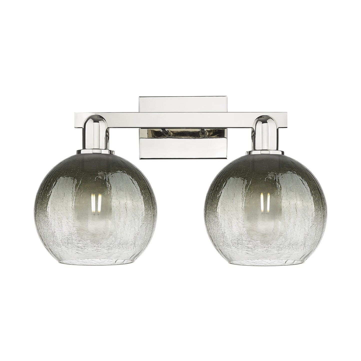 Innovations Brookhaven Globe 18.88in 2-Light Bath Vanity Light | Industrial Polished Nickel and Slate Glass | Bathroom Vanity | Model 716-2W-PN-G483-8SL