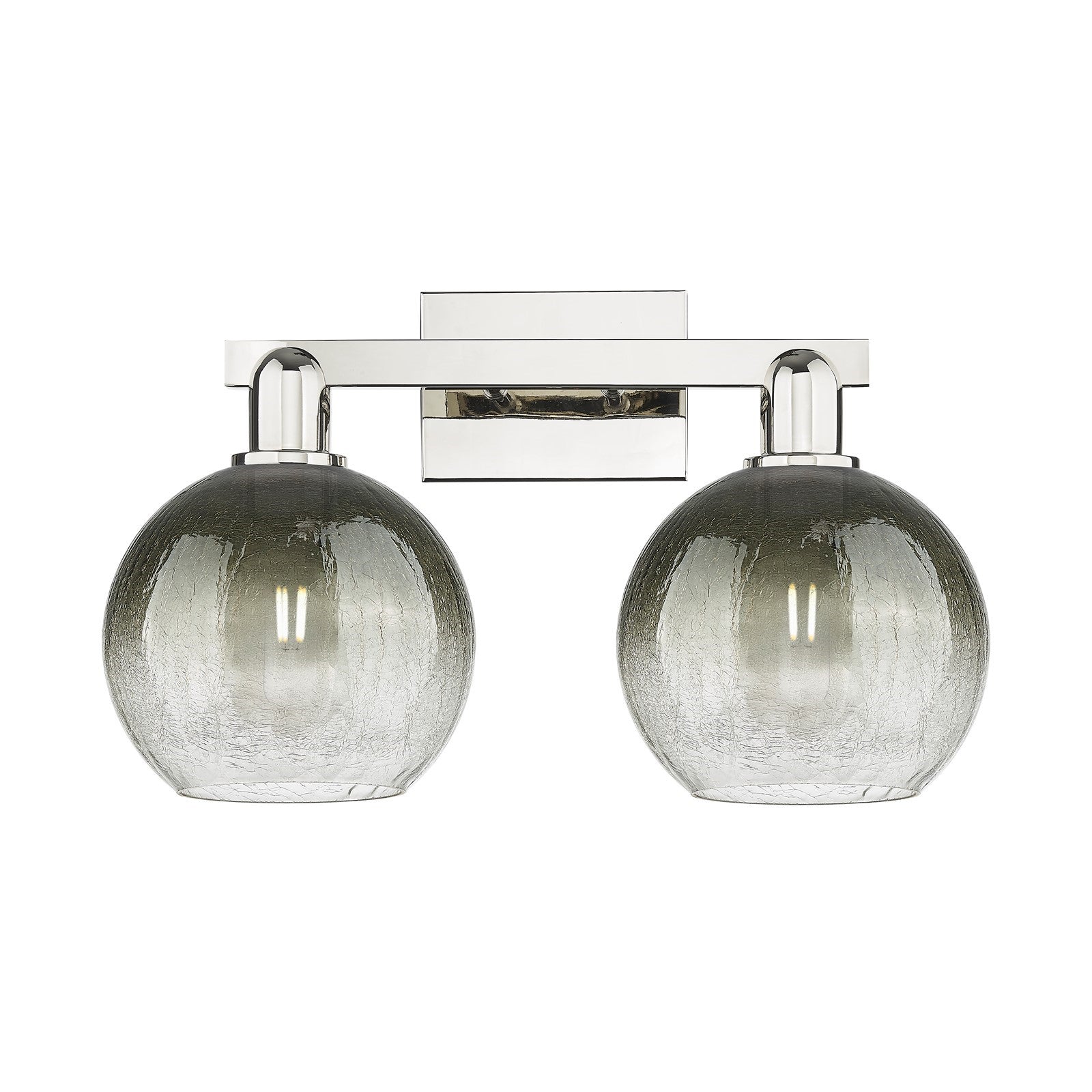 Innovations Brookhaven Globe 18.88in 2-Light Bath Vanity Light | Industrial Polished Nickel and Slate Glass | Bathroom Vanity | Model 716-2W-PN-G483-8SL