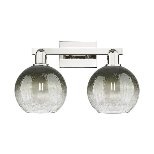 Innovations Brookhaven Globe 18.88in 2-Light Bath Vanity Light | Industrial Polished Nickel and Slate Glass | Bathroom Vanity | Model 716-2W-PN-G483-8SL