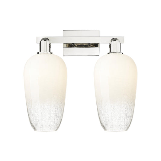 Innovations Brookhaven Flute 18in 2-Light Bath Vanity | Industrial Modern Polished Nickel and Opal Glass | Bathroom & Powder | Model 716-2W-PN-G484-7OP