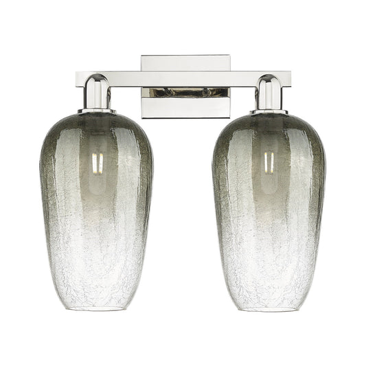 Innovations Brookhaven Flute 18in 2-Light Bath Vanity | Industrial Modern Polished Nickel and Slate Glass | Bathroom Vanity | Model 716-2W-PN-G484-7SL