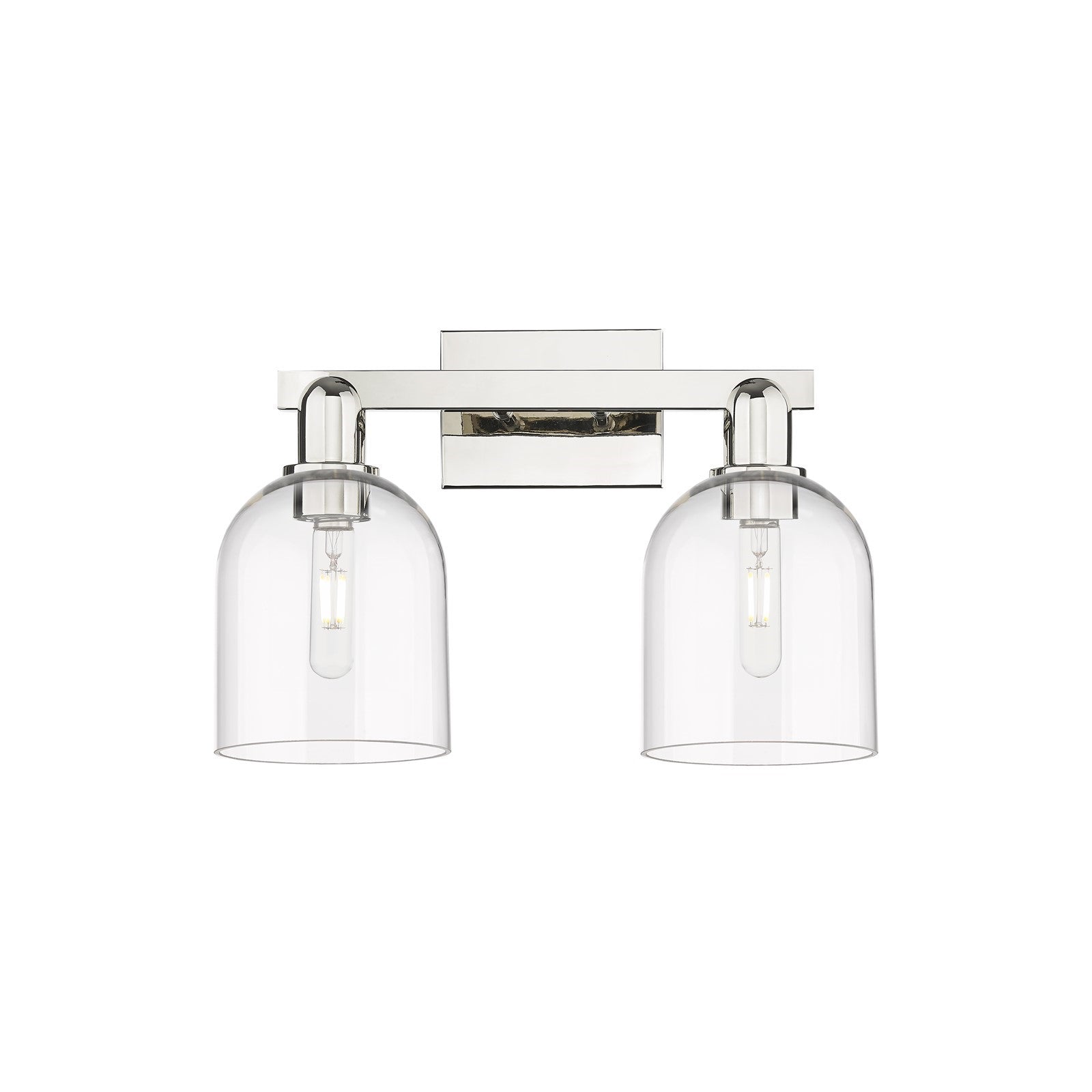 Innovations Bella 17in 2-Light Bath Vanity | Industrial Modern Polished Nickel and Clear Glass | Bathroom Vanity Light | 16.5 x | Model 716-2W-PN-G558-6CL