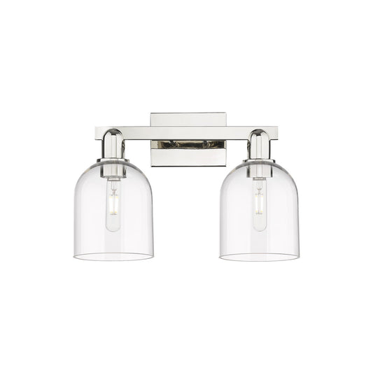 Innovations Bella 17in 2-Light Bath Vanity | Industrial Modern Polished Nickel and Clear Glass | Bathroom Vanity Light | 16.5 x | Model 716-2W-PN-G558-6CL