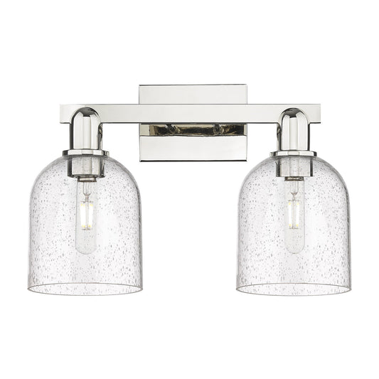 Innovations Bella 17in 2-Light Bath Vanity Light | Industrial Polished Nickel Steel and Seedy Glass | Bathroom Vanity | 16.5 x | Model 716-2W-PN-G558-6SDY