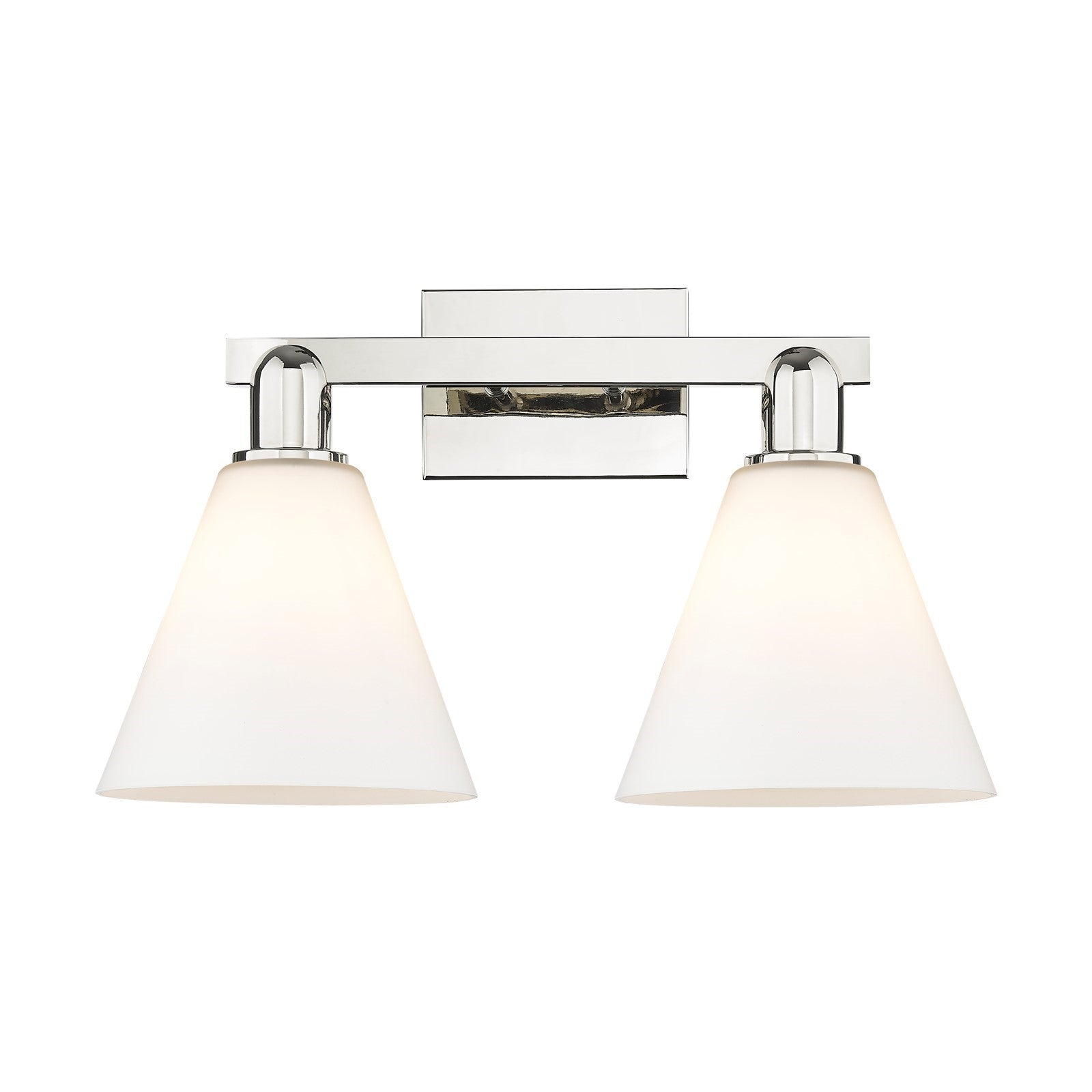Innovations Berkshire Glass 19in 2-Light Bath Vanity Light | Industrial Polished Nickel and Matte White Glass | Bathroom Vanity | Model 716-2W-PN-GBC-81