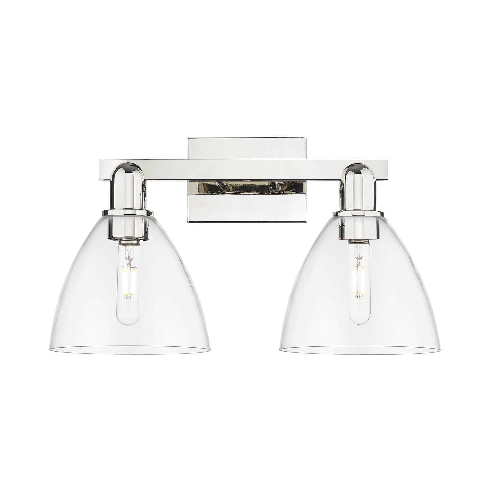 Innovations Bristol 18.5in 2-Light Bath Vanity | Industrial Modern Polished Nickel and Clear Glass | Bathroom Vanity Light | Model 716-2W-PN-GBD-752