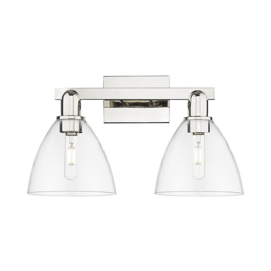 Innovations Bristol 18.5in 2-Light Bath Vanity | Industrial Modern Polished Nickel and Clear Glass | Bathroom Vanity Light | Model 716-2W-PN-GBD-752