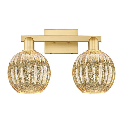 Innovations Preston 2Lt 16" Globe Bath Light, Gold/Mercury - 716-2W-SG-G458-7ME