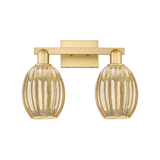 Innovations Preston 2Lt 16" Bell Bath Light, Gold/Mercury - 716-2W-SG-G459-6ME