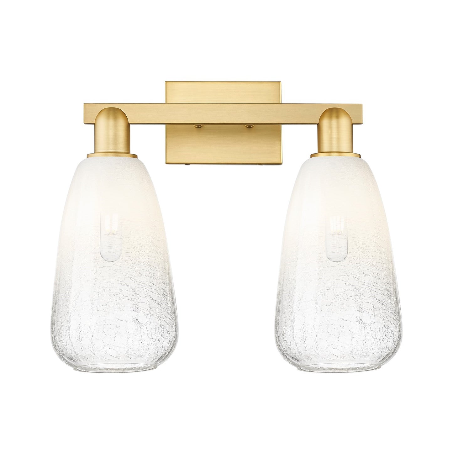 Innovations Brookhaven Almond 17in 2-Light Bath Vanity Light | Industrial Satin Gold Steel and Opal Glass | Bathroom Vanity | Model 716-2W-SG-G480-6OP