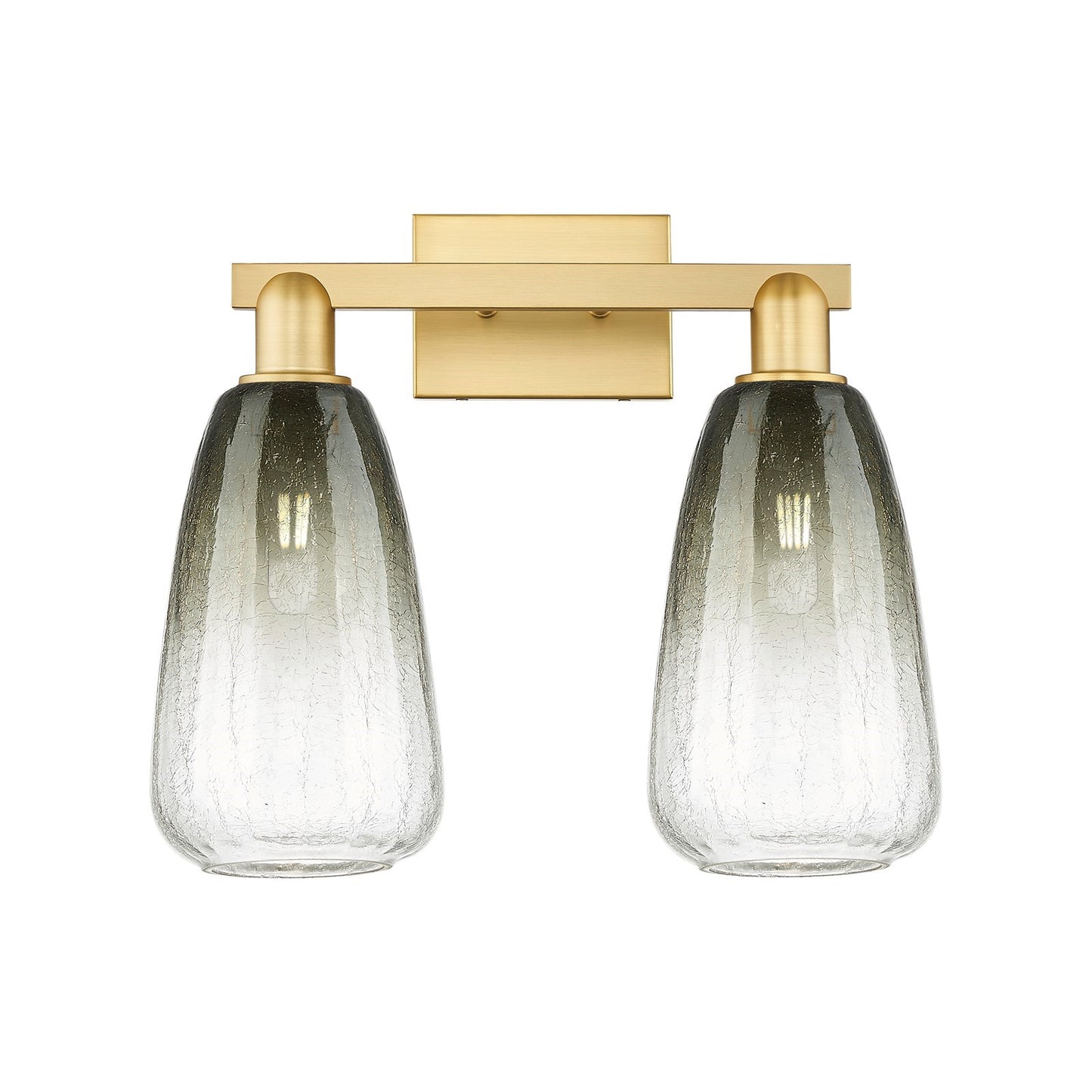 Innovations Brookhaven Almond 17in 2-Light Bath Vanity | Industrial Satin Gold Steel and Slate Glass | Bathroom Vanity Light | Model 716-2W-SG-G480-6SL