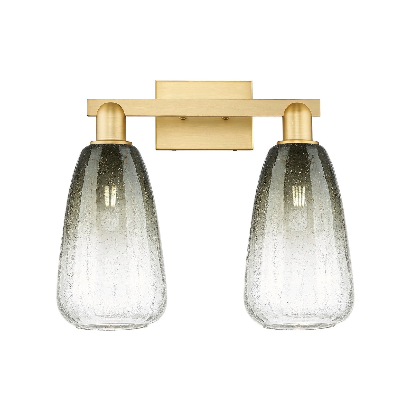 Innovations Brookhaven Almond 17in 2-Light Bath Vanity | Industrial Satin Gold Steel and Slate Glass | Bathroom Vanity Light | Model 716-2W-SG-G480-6SL