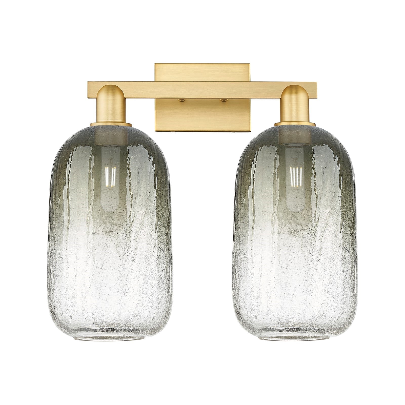 Innovations Brookhaven Cloche 18in 2-Light Bath Vanity | Industrial Satin Gold Steel and Slate Glass | Bathroom & Powder Room | Model 716-2W-SG-G482-7SL