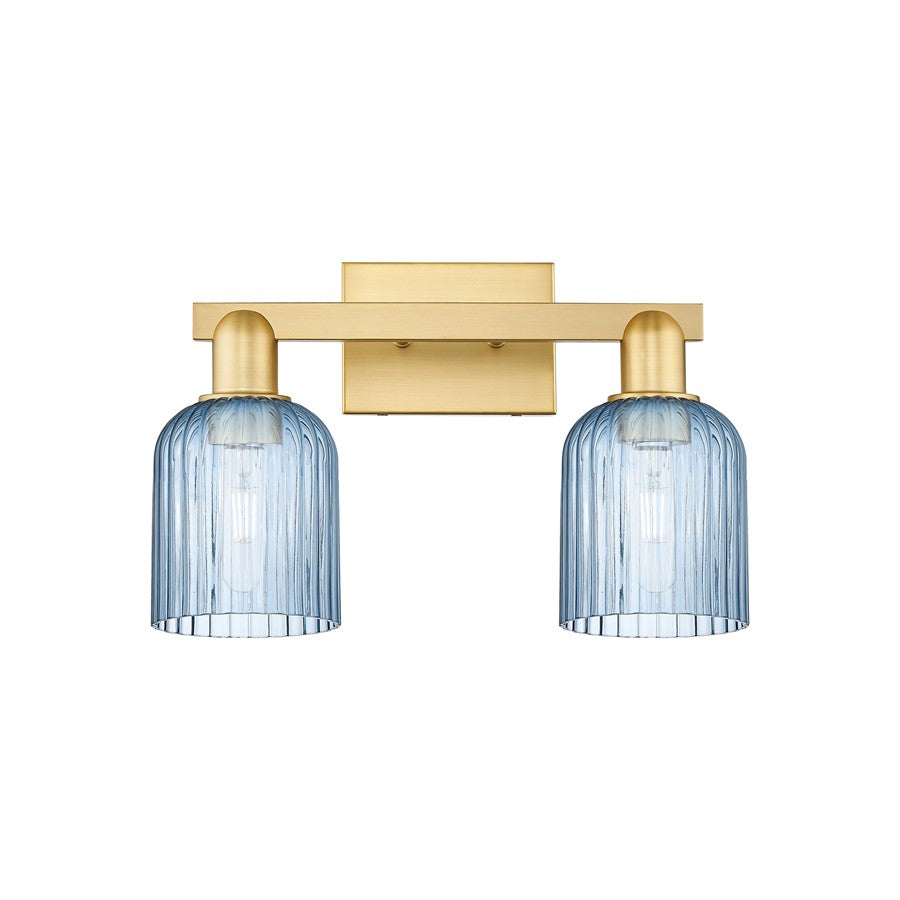 Innovations Bridal Veil 2Lt 16" Bath Light, Gold/Blue - 716-2W-SG-G559-5BL