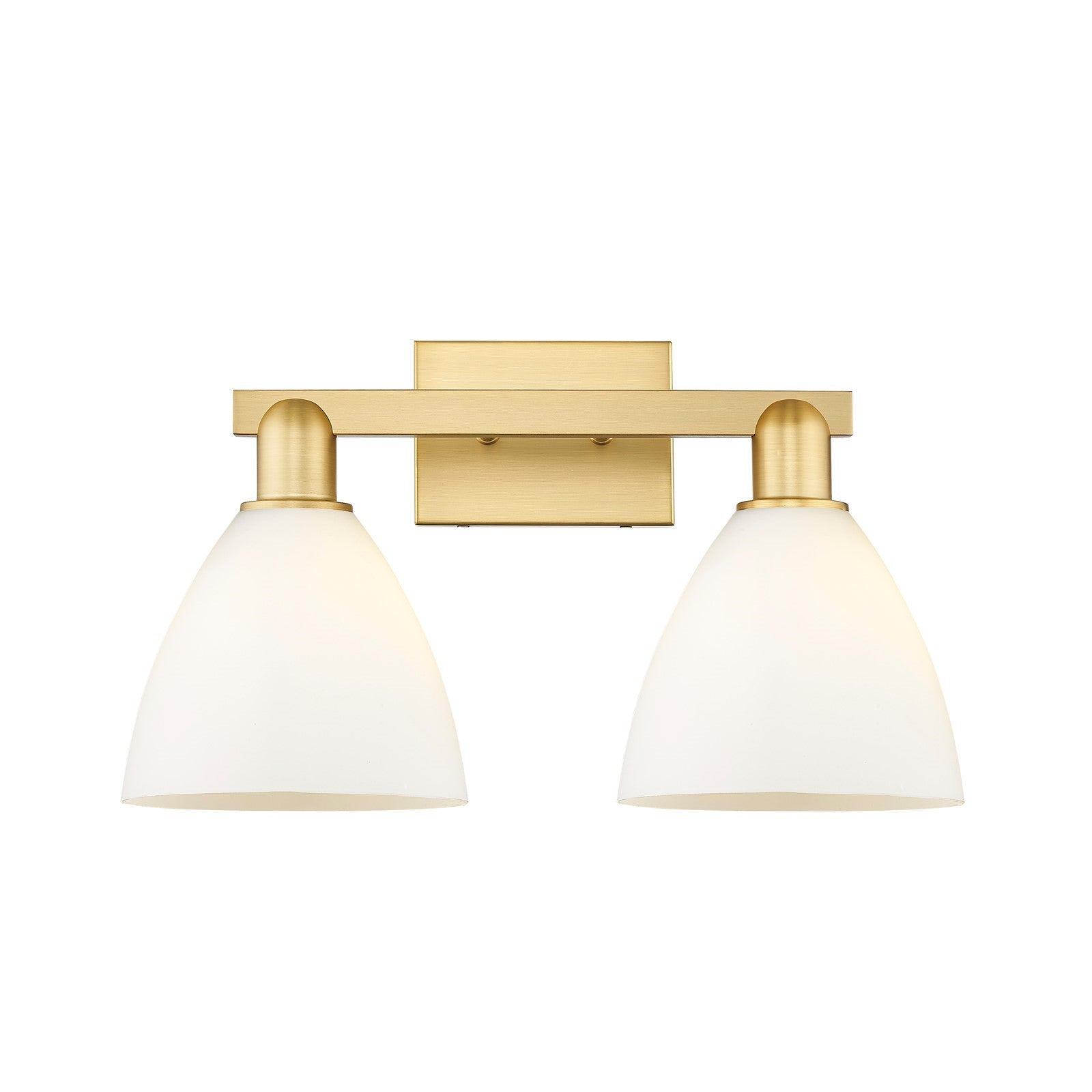 Innovations Bristol 19in 2-Light Bath Vanity Light | Industrial Satin Gold Steel and Matte White Glass | Bathroom Vanity | 18.5 | Model 716-2W-SG-GBD-751