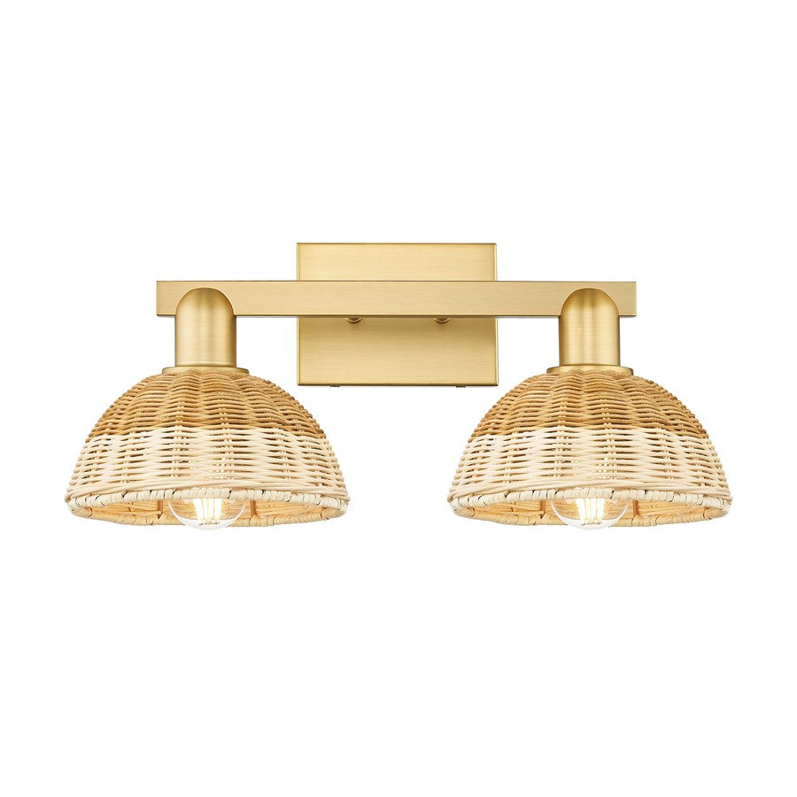 Innovations Natural Ballston Dome 2Lt 16" Bath/Gold/NF - 716-2W-SG-NBD2-75-NAT