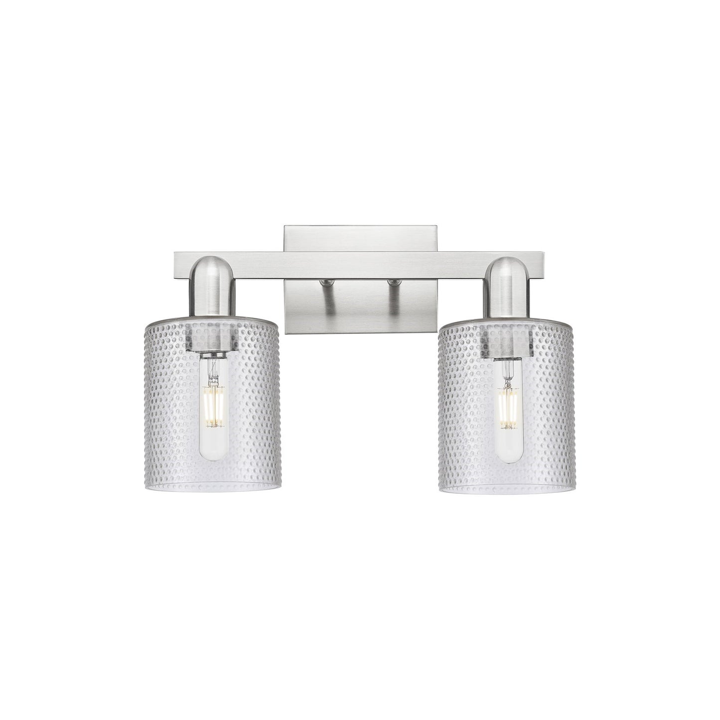 Innovations Cobbleskill 16in 2-Light Bath Vanity Light | Industrial Brushed Satin Nickel and Clear Glass | Bathroom Vanity & Powder | Model 716-2W-SN-G112